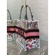Replica Borsa tote media Dior Book Tote multicolore con ricamo Florilegio bianco