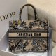 Replica Borsa tote Dior media a libro Jardin d'Hiver ricamo Beige
