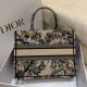 Replica Borsa tote Dior media a libro Jardin d'Hiver ricamo Beige