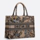 Replica Borsa tote Dior media a libro Jardin d'Hiver ricamo Beige