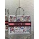 Replica Borsa Dior Large Book Tote Bag Multicolor Florilegio Ricamo Bianco