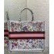 Replica Borsa Dior Large Book Tote Bag Multicolor Florilegio Ricamo Bianco
