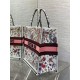 Replica Borsa Dior Large Book Tote Bag Multicolor Florilegio Ricamo Bianco