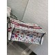 Replica Borsa Dior Large Book Tote Bag Multicolor Florilegio Ricamo Bianco