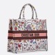 Replica Borsa Dior Large Book Tote Bag Multicolor Florilegio Ricamo Bianco