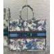 Replica Borsa tote grande per libri Dior Toile de Jouy Mexico ricamo bianco/blu