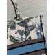 Replica Borsa tote grande per libri Dior Toile de Jouy Mexico ricamo bianco/blu