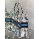 Replica Borsa tote grande per libri Dior Toile de Jouy Mexico ricamo bianco/blu