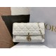 Replica Pochette Dior Lady Dior con catena Cannage bianca