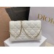 Replica Pochette Dior Lady Dior con catena Cannage bianca