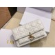 Replica Pochette Dior Lady Dior con catena Cannage bianca