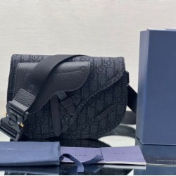 Replica Custodia da uomo Dior Saddle Dior Oblique Jacquard nera