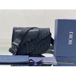 Replica Custodia da uomo Dior Saddle Dior Oblique Jacquard nera