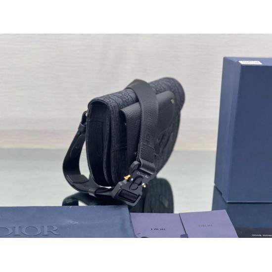 Replica Custodia da uomo Dior Saddle Dior Oblique Jacquard nera