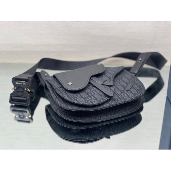 Replica Custodia da uomo Dior Saddle Dior Oblique Jacquard nera
