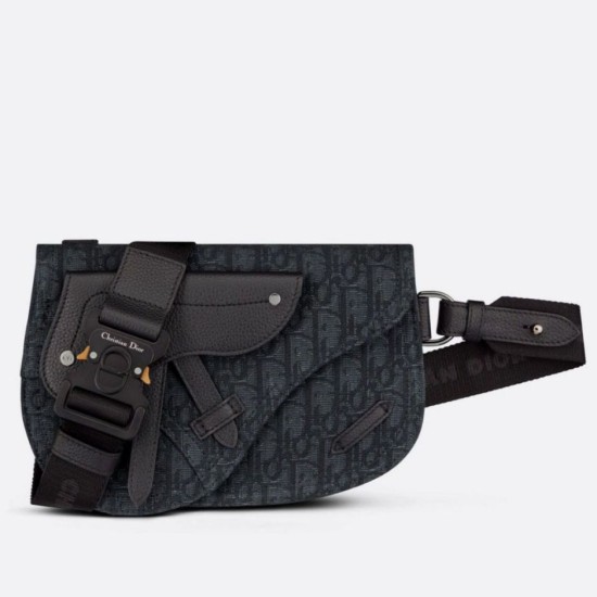 Replica Custodia da uomo Dior Saddle Dior Oblique Jacquard nera