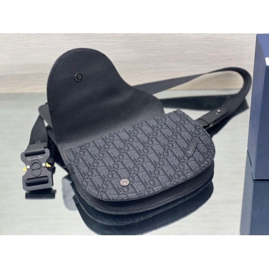 Replica Custodia da uomo Dior Saddle Dior Oblique Jacquard nera
