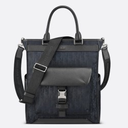 Replica Borsa tote Dior Explorer Tessuto tecnico Dior Oblique Mirage Nero
