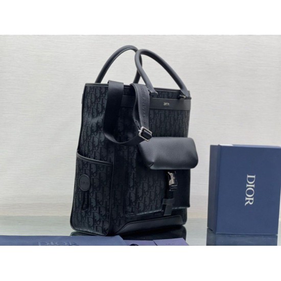 Replica Borsa tote Dior Explorer Tessuto tecnico Dior Oblique Mirage Nero