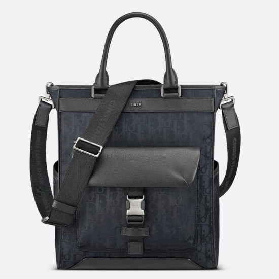 Replica Borsa tote Dior Explorer Tessuto tecnico Dior Oblique Mirage Nero
