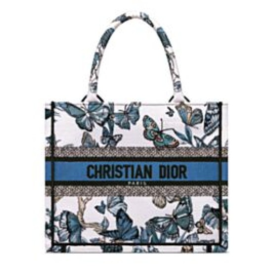 Replica Borsa tote Christian Dior piccola Dior Book ricamata con un blu notte bianco e pastello