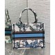 Replica Borsa tote Christian Dior piccola Dior Book ricamata con un blu notte bianco e pastello