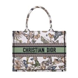 Replica Christian Dior Borsa tote media Dior Book Crema Ricamata con motivo Toile de Jouy Mexico bianco multicolor