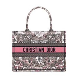 Replica Christian Dior Borsa tote media Dior Book Borsa rosa a tema Butterfly Around The World. Ricamo grafico