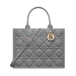 Replica Christian Dior Borsa tote media Dior Book Grigia Motivo Macrocannage