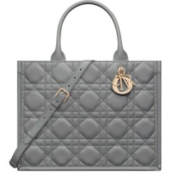 Replica Christian Dior Borsa tote media Dior Book Grigia Motivo Macrocannage