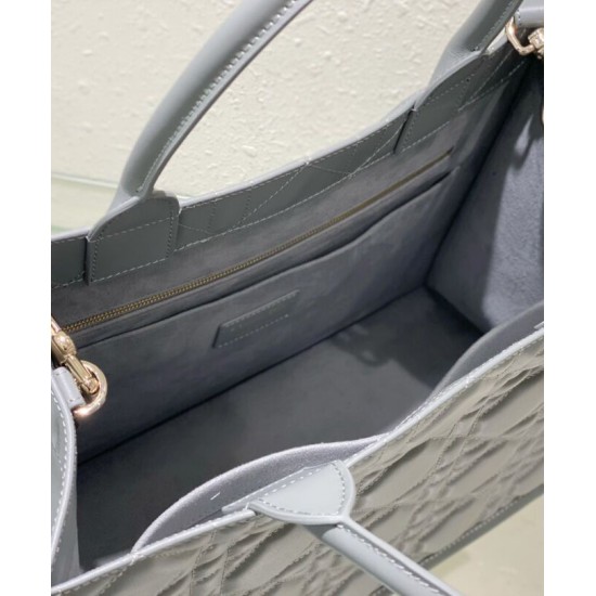 Replica Christian Dior Borsa tote media Dior Book Grigia Motivo Macrocannage
