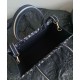 Replica Christian Dior Borsa tote media Dior Book Blu scuro Ricami Dior Oblique e pelle di vitello