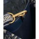 Replica Borsa tote Christian Dior piccola Dior Book Ricami Dior Oblique blu scuro e pelle di vitello