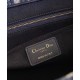 Replica Borsa tote Christian Dior piccola Dior Book Ricami Dior Oblique blu scuro e pelle di vitello