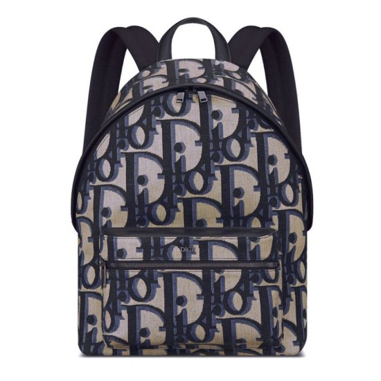 Replica Zaino Christian Dior Rider Maxi Dior Oblique jacquard Blu scuro