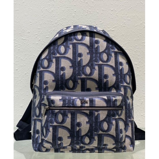 Replica Zaino Christian Dior Rider Maxi Dior Oblique jacquard Blu scuro