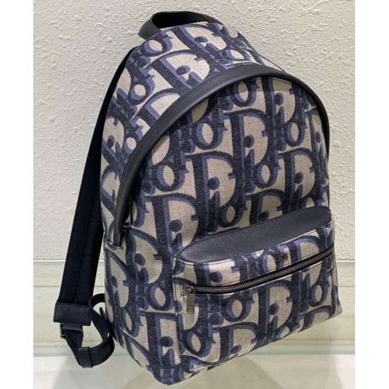 Replica Zaino Christian Dior Rider Maxi Dior Oblique jacquard Blu scuro