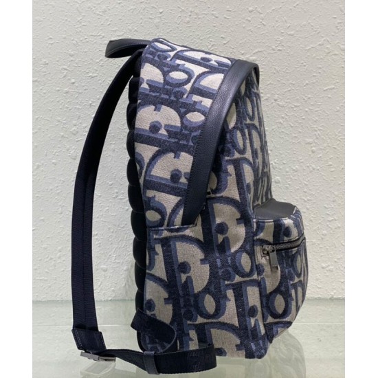 Replica Zaino Christian Dior Rider Maxi Dior Oblique jacquard Blu scuro