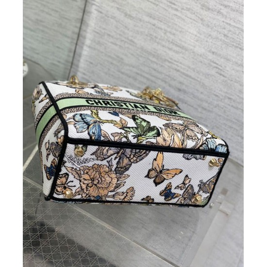 Replica Borsa Christian Dior Medium Lady D-Lite Crema con motivo Toile de Jouy Mexico bianco multicolor