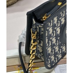 Replica Mini borsa hobo Christian Dior CD Signature Blu scuro