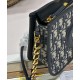 Replica Mini borsa hobo Christian Dior CD Signature Blu scuro