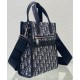 Replica Borsa da uomo Christian Dior Safari North-South Tote Blu scuro Dior Oblique jacquard