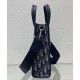 Replica Borsa da uomo Christian Dior Safari North-South Tote Blu scuro Dior Oblique jacquard
