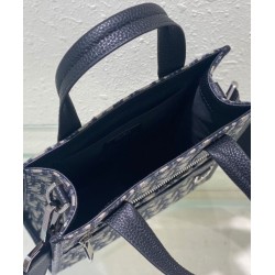Replica Borsa da uomo Christian Dior Safari North-South Tote Blu scuro Dior Oblique jacquard