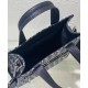 Replica Borsa da uomo Christian Dior Safari North-South Tote Blu scuro Dior Oblique jacquard