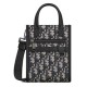 Replica Mini borsa tote Christian Dior Safari Nord-Sud Jacquard Dior Oblique blu scuro