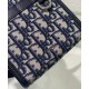 Replica Mini borsa tote Christian Dior Safari Nord-Sud Jacquard Dior Oblique blu scuro