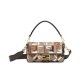 Replica Fendi Baguette Borsa Media Motivo FF Ricamato Multicolor 8BR600 Caffè