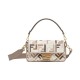 Replica Borsa Baguette Media Fendi Motivo FF Ricamato Multicolor 8BR600 Grigio
