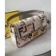 Replica Borsa Baguette Media Fendi Motivo FF Ricamato Multicolor 8BR600 Grigio